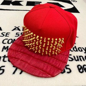 $850 Custom Red Croc Skin Strapback Hat